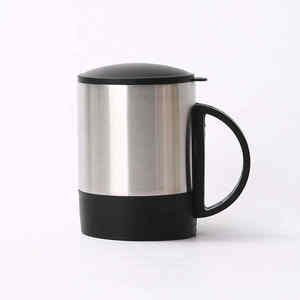 Mug à café isotherme compact en acier inoxydable à double paroi avec fond en plastique moderne de 220 ml, couvercle, isolation thermique de 6 à 12 heures pour - Product Image 4
