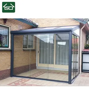 Modern Waterproof glass Roof System Kits Gazebo Garden Bioclimatic winter garden glass sunroom