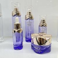 Luxe 20ml 30ml 50ml 100ml 120ml Lotion cosmétique crème pots ensembles soins de la peau cosmétiques noir emballage boîtes bouteilles