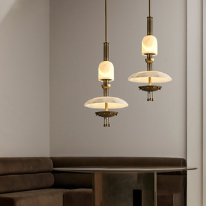 Modern Retro Glass <b>Chandelier</b> Led <b>Lights</b> E26 Single Head Round Pendant For Dining Bedroom Living Room Designer Lighting - Product Image 1