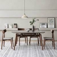 Ensemble table et chaises de salle à manger moderne et simple, extensible, en bois massif, convertible, table carrée double usage avec plateau en pierre et finition brillante