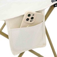 Chaise de camping pliable portable avec dossier et poches latérales, chaise de plage et de pêche d'extérieur
