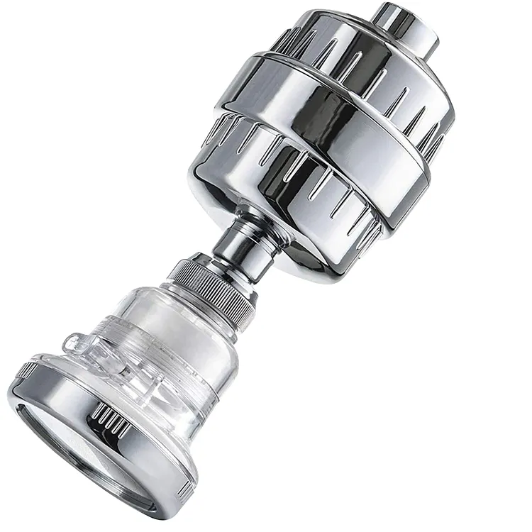 Vitamin C Function KDF Shower filter hot seller 15 stages high flow powerful fixed spa water shower filter head