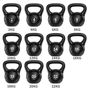 Spor gücü eğitimi özel farklı ağırlık 16KG 20KG 24KG LBS siyah kum dolu plastik çimento Kettlebell fabrika fiyat - Product Image 4