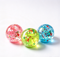 Balle anti-stress transparente en TPR en forme de pomme de Noël, 6 cm, mignonne, colorée, scintillante, en maltose, jouet à presser fait main