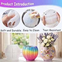 Cetakan Resin Vas Lavender 3D Embossed, Cetakan Silikon Bentuk Bunga untuk Resin, Plester, Beton, Semen