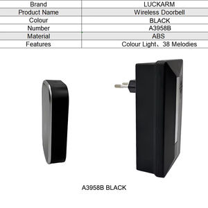 Campanello Intelligente Senza Fili Impermeabile Portata 200m 38 Melodie per Casa Camera Campanello d'Allarme Senza Fili Ring - Product Image 5