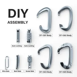 Heavy Duty Aviation Aluminium Screw Auto Lock Karabiner 12KN 25KN Locking Climbing Carabiner Hook