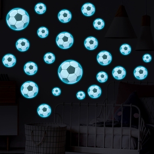 สติ๊กเกอร์<span class=keywords><strong>ติด</strong></span>ผนังรูปลูกฟุตบอลเรืองแสง ของตกแต่งงานวันเกิด ของตกแต่งธีมกีฬาสำหรับวันแข่งขัน - Product Image 2