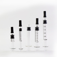Seringue borosilicate préremplie de 1ml 2.25ml 3ml 5ml Piston en métal plastique Seringues Luer Lock Seringues en verre Impression personnalisée Logo