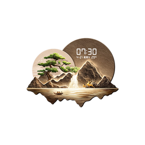 Décoration d'intérieur de luxe à LED pour salon, toile de fond de canapé, <span class=keywords><strong>horloge</strong></span> numérique silencieuse, peinture en porcelaine de cristal - Product Image 6