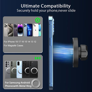 Soporte Magnético para Teléfono de 17 mm con Carga Inalámbrica, Adaptador de Montaje con Bola Magnética para <span class=keywords><strong>iPhone</strong></span> 18 Pro Max 17 16 15, Soportes para Teléfono de Coche - Product Image 4