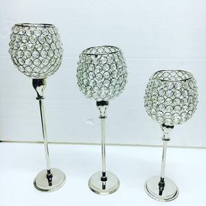 Porte-bougie pour décorations de mariage, support de bougie en métal et cristal fait main de luxe, éclairage pour mariage, décorations de Noël - Product Image 2