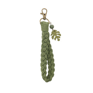 Bracelet <span class=keywords><strong>MACRAME</strong></span> personnalisé bracelet <span class=keywords><strong>porte</strong></span>-clés léger Boho Monstera breloque métal matière plastique pour <span class=keywords><strong>porte</strong></span>-clés cadeau pour elle - Product Image 5