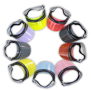 Casquette de soleil transparente en PVC pour femmes et hommes, couleur bonbon givré, visière ouverte, idéale pour le sport et la plage - Product Image 1