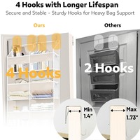 5 niveaux sur la porte organisateur étagère suspendu sac de rangement en tissu derrière la porte organisateur de stockage suspendu
