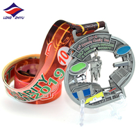 Longzhiyu 17 ans fabricant argent or Bronze médaille gravée nickelée médaille forme personnalisée Marathon course médailles sportives