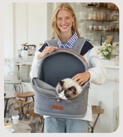 Sac à dos de transport respirant pour chat, sac à dos de transport pour petits chiens et chats, sac à bandoulière portable pour extérieur, mains libres