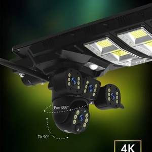 ไฟถนนโซลาร์อัจฉริยะ 450W พร้อมกล้องวงจรปิด HD ควบคุมผ่านแอพ กันน้ำระดับ IP65 ตัวเรือน ABS สำหรับไฟส่องสว่างภายนอกอาคารเพื่อความปลอดภัย - Product Image 4