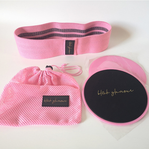 Fascia di resistenza per allenamento a casa con esercizi rosa - Product Image 1