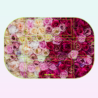 Nappe ajustée en polyester extensible ignifuge avec logo imprimé, 6 pieds x 8 pieds, tailles personnalisées pour les salons professionnels et les expositions