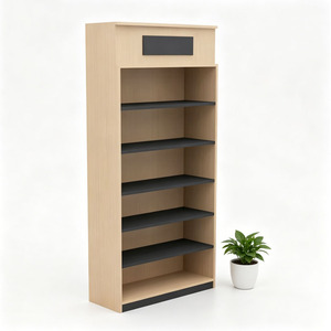 Mobile Espositore Moderno in Legno per Isola Centrale, con Ripiani Multipli, per Biblioteca e Libreria - Product Image 4