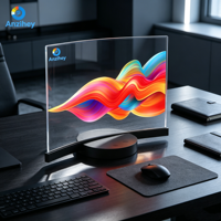 Écran OLED transparent incurvé pour ordinateur de bureau, fonction anti-brûlure intégrée, luminosité 800 cd, revêtement AR, résolution, angle de vision 178°