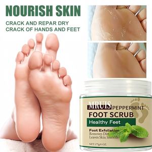 Gommage pour les pieds à la menthe poivrée biologique en gros, marque privée, 177 g - Soin exfoliant et lissant pour des pieds sains et doux - Product Image 2