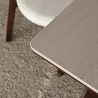 Table à manger minimaliste de style italien OEM, meubles de cuisine contemporains, table à manger en pierre frittée avec pieds en bois massif