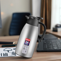 Cafetière Thermos en Acier Inoxydable 304, 2L, Grande Capacité, Design Moderne, Isolation Sous Vide, Pour Usage Domestique