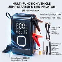 Multifunction Portable Rechargeable Car Emergency Starting Booster Charger Tire Inflator Jump Starter