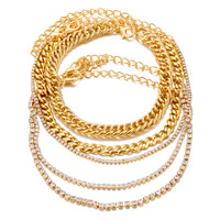Bracelet pour femme en alliage, style simple, bijoux pour usage quotidien, ensemble chaîne de cheville et bracelet pour femme