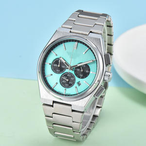 Montre de luxe pour homme, chronographe, multifonctionnelle, étanche 5 ATM, cadran blanc, aiguilles lumineuses <span class=keywords><strong>en</strong></span> acier inoxydable, design minimaliste personnalisé - Product Image 5