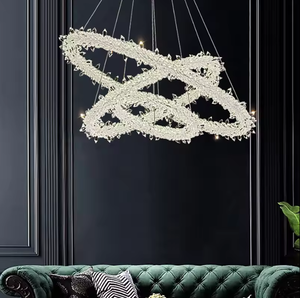 Zeal Lighting Luz moderna Sala de estar de lujo Colgante de cristal Lámpara de araña de cristal blanco - Product Image 3