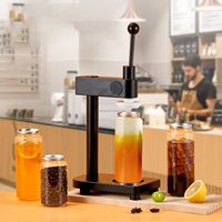 Scelleuse de canettes commerciale de haute qualité pour jus, thé au citron, boissons – Machine manuelle réglable pour le scellage des canettes et bouteilles, idéale pour les magasins de boissons