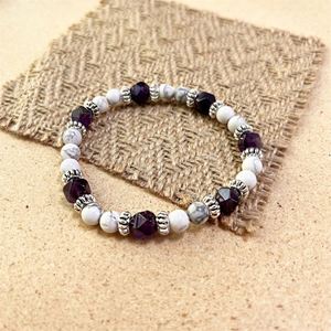 Bracelet en pierre naturelle avec perles de verre colorées, stimulant la confiance, politique de tarification échelonnée experte, codage standardisé - Product Image 1
