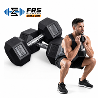 مجموعة دمبل سداسية الشكل مطلية بالمطاط المضاد للانزلاق من نوع FRS FRS-Z47، أوزان مخصصة 5 كجم و7.5 كجم و10 كجم، معدات رياضية منزلية بالجملة من المورد المباشر