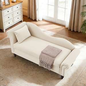 Elegante <span class=keywords><strong>Chaise</strong></span> <span class=keywords><strong>Longue</strong></span> de Interior con Almacenamiento Oculto, Sofá Acolchado en Forma de S para Dormitorio o Entrada, Otomana Moderna de <span class=keywords><strong>Terciopelo</strong></span> con Almacenamiento - Product Image 2