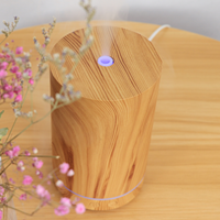 Diffuseur d'huiles essentielles ultrasonique portable mini en bois grainé de 200 ml, 7 lumières LED, humidificateur, diffuseurs d'arômes pour huiles essentielles