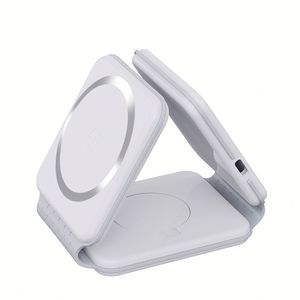 15w <b>Wireless</b> Charger Station Foldable Magnetic Phone Charger 3 in 1 Fast Phone Charger with Holder for Watch Earphone - Product Image 1