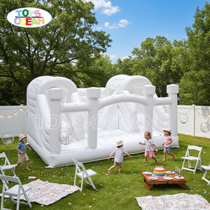 White Double Slide <strong>Inflatable</strong> Bounce House Castle for Wedding Kids Party PVC Jumping <strong>Bouncer</strong> with Slide for Events Rental - Product Image 1