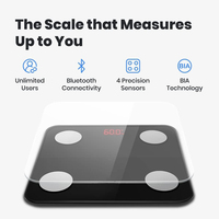 Balance de salle de bain en verre trempé balance numérique dmart bmi pesant balance de graisse corporelle analyseur de santé avec application