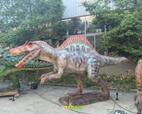 Modèle de dinosaure animatronique réaliste grandeur nature Spinosaurus personnalisé, construction en métal et silicone pour une utilisation dans les écoles et les parcs de trampoline
