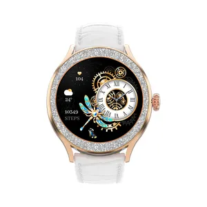 Il più venduto orologio intelligente da donna M15 TAYA oem IPS Full Touch Screen AI assistente vocale multilingue NFC Smartwatch da donna