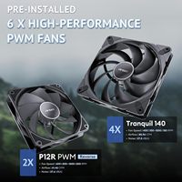 Boîtier PC ATX Antec Flux Pro en métal, tour complète, avec 6 ventilateurs PWM, flux d'air élevé, ports USB3.0/Type-C, support de radiateur de 420 mm, affichage de la température