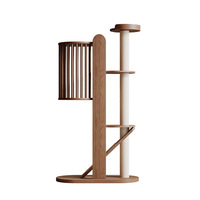 FEITU Tour d'escalade pour chat d'intérieur Mobilier de luxe pour animaux de compagnie moyen confortable Condo Hamac arbre à chat en bois