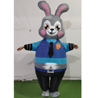 Costume gonflable de lapin policier pour adulte, tenue de mascotte amusante de dessin animé pour événements festifs et cosplay