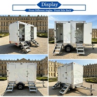 Offre Spéciale : Remorque Sanitaire Portable de Luxe à 2 Cabines, Mono-essieu, avec Urinoir et Lavabo, pour Événements Extérieurs et Chantiers