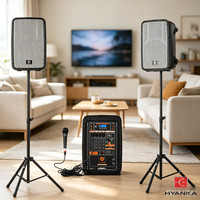 Ensemble de haut-parleurs verticaux en plastique EP-210 de 10 pouces, 300 W RMS, mixeur 2 canaux, système audio de scène extérieur