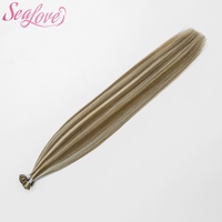 Ekstensi Rambut Keratin Italia Pre-bonded Grosir, Mini Flat Tip K Tip, Double Drawn Virgin Raw Russian Human Remy Hair